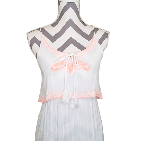 White & Orange Small Maxi Criss Cross Dress